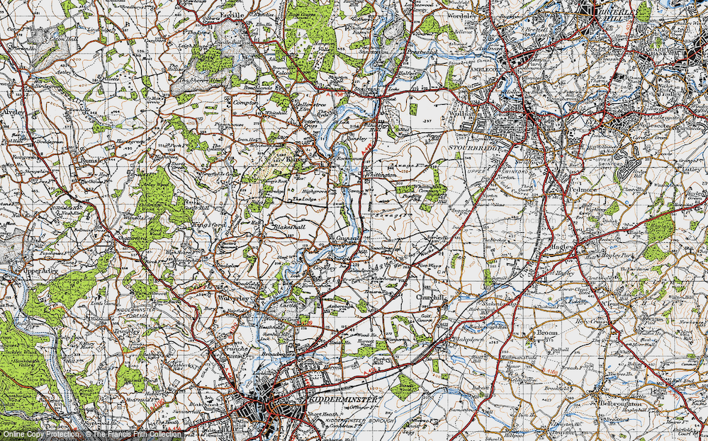 Old Map of Caunsall, 1947 in 1947