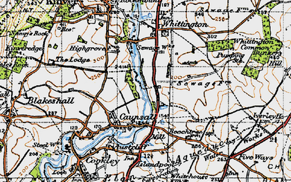 Old map of Caunsall in 1947