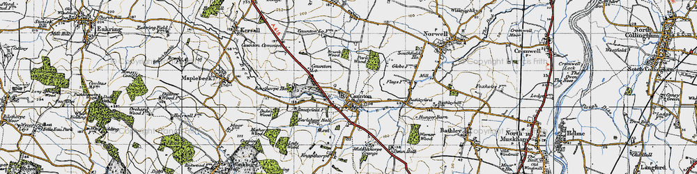 Old map of Caunton in 1947