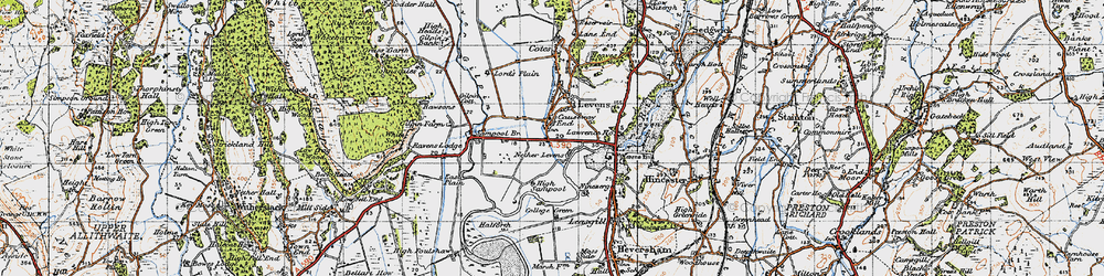 Old map of Levens Hall in 1947