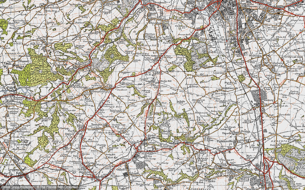 Old Map of Causey, 1947 in 1947