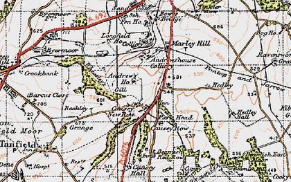 Old map of Causey in 1947