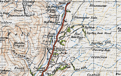 Old map of Bluecaster Side in 1947