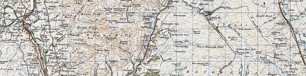 Old map of Bluecaster Side in 1947