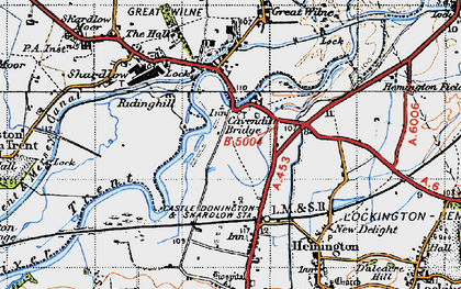 Old map of Cavendish Bridge in 1946