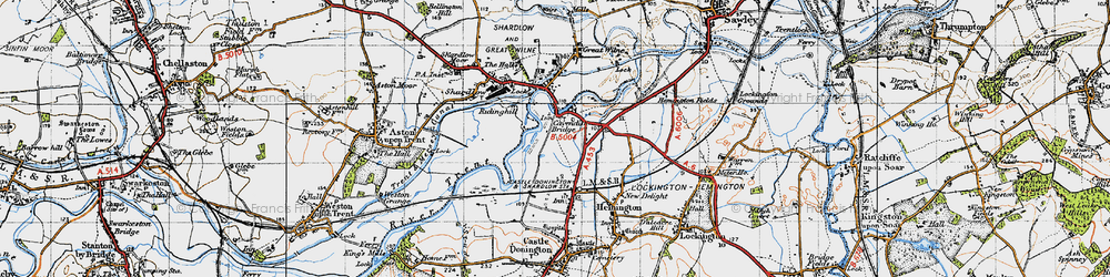 Old map of Cavendish Bridge in 1946