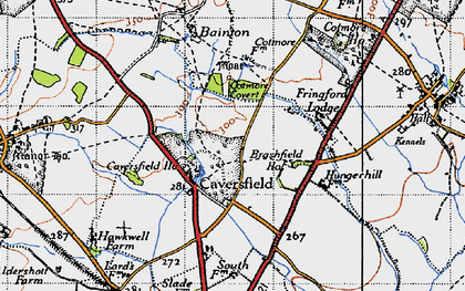 Old map of Caversfield in 1946