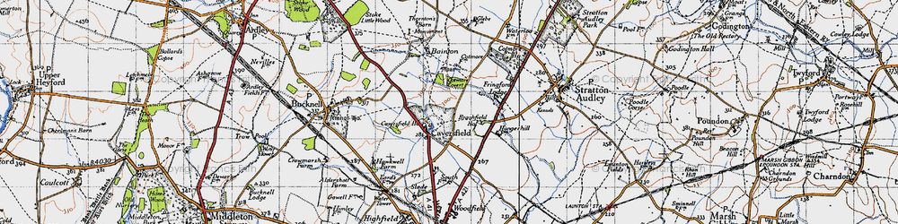 Old map of Caversfield in 1946
