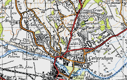 Old map of Caversham in 1947