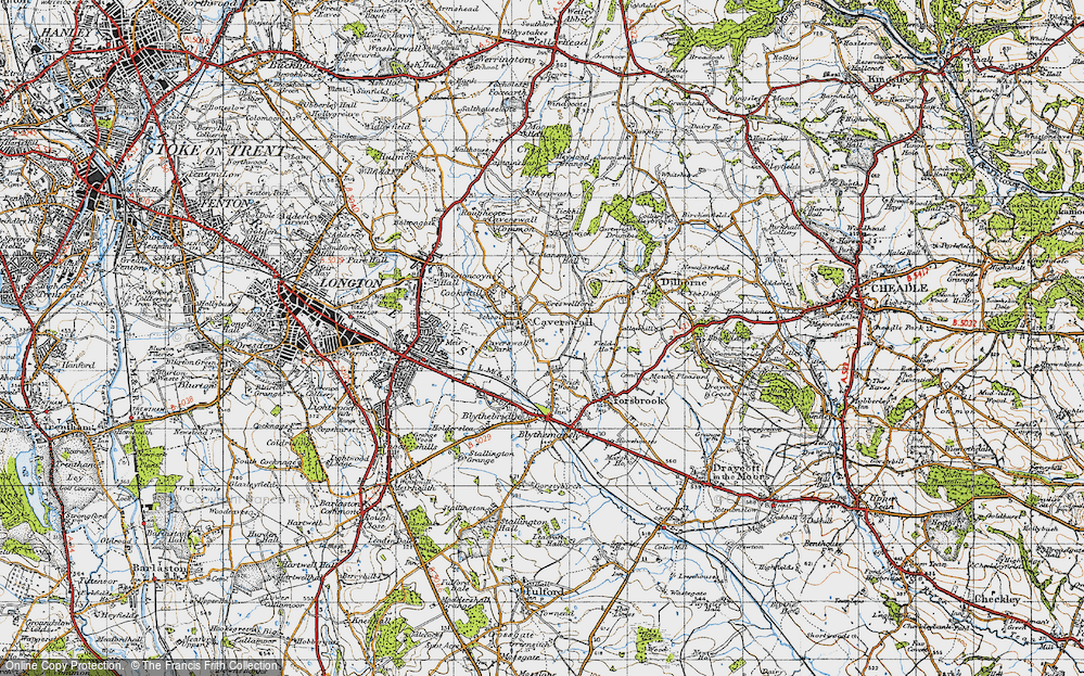 Old Map of Caverswall, 1946 in 1946