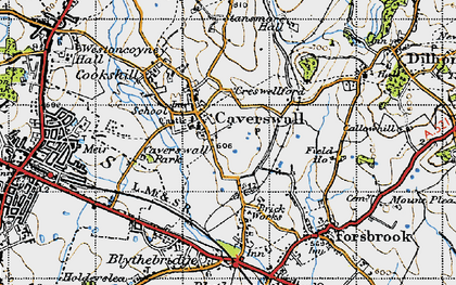Old map of Caverswall in 1946