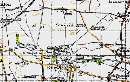 Old map of Bracken in 1947