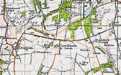 Old map of Cawthorne in 1947
