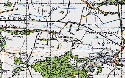 Old map of Cawton in 1947