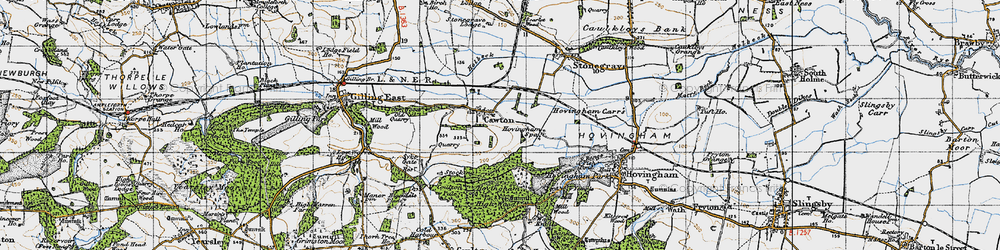 Old map of Cawton in 1947