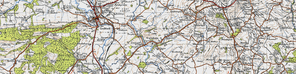 Old map of Ledwyche Brook in 1947