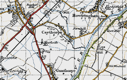 Old map of Caythorpe in 1946