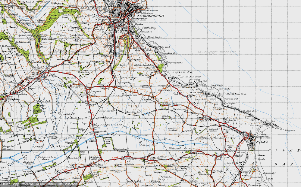 Old Map of Cayton, 1947 in 1947
