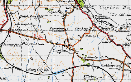 Old map of Cayton in 1947