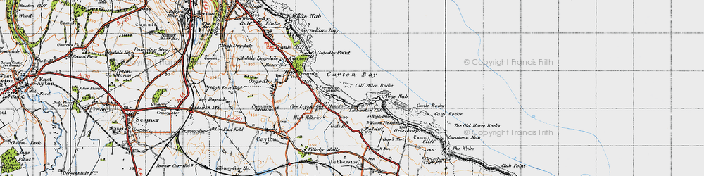 Old map of Cayton Bay in 1947