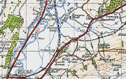 Old map of Buttington Hall in 1947