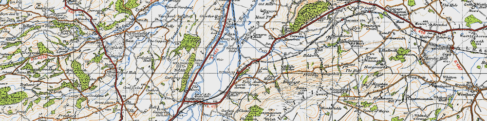 Old map of Cefn in 1947
