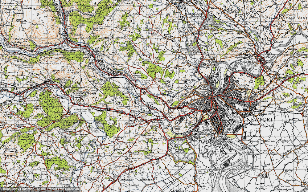 Historic Ordnance Survey Map Of Cefn 1947 Francis Frith