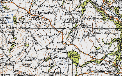Old map of Bryn-cocyn in 1947