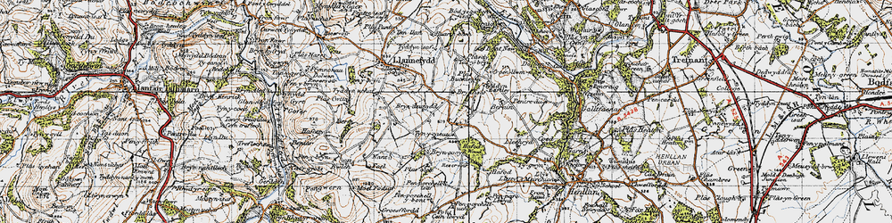 Old map of Bryn-deunydd in 1947