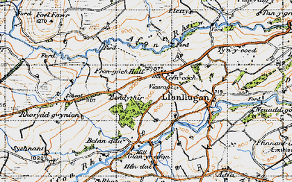Old map of Belan-ddu in 1947