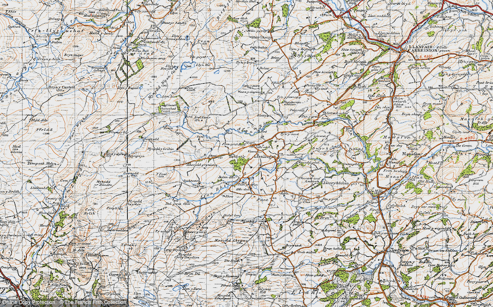 Historic Ordnance Survey Map Of Cefn Coch 1947