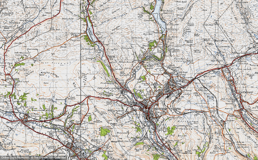 Old Map of Cefn-coed-y-cymmer, 1947 in 1947