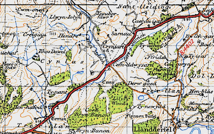 Old map of Afon Meloch in 1947