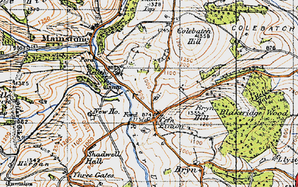 Old map of Cefn Einion in 1947
