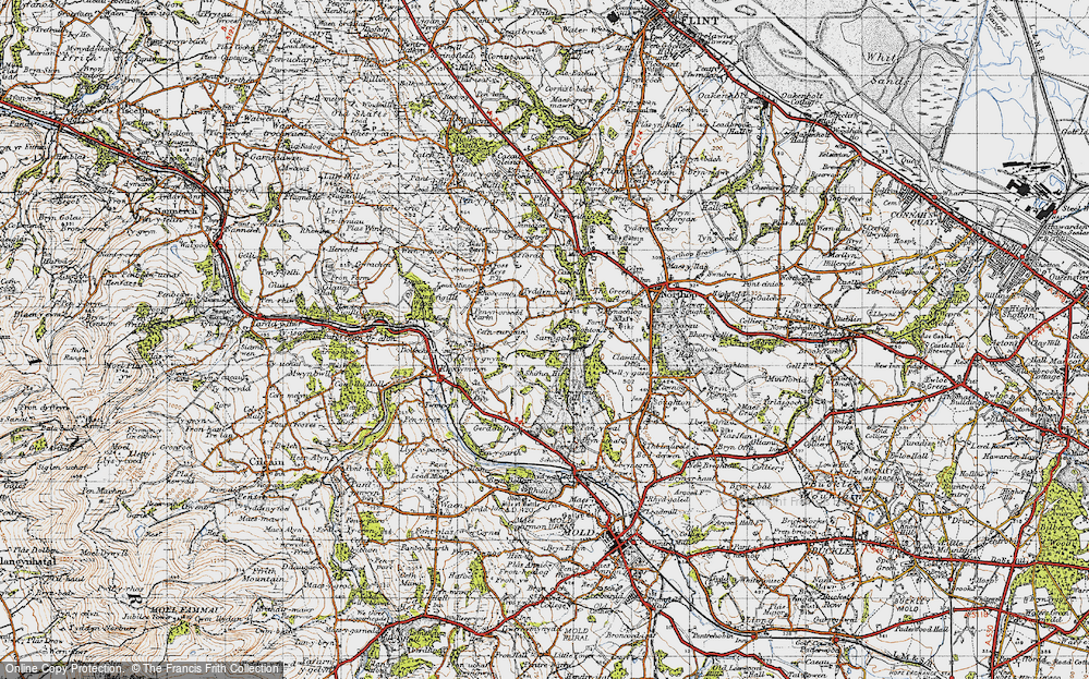 Old Map of Historic Map covering Sarn Galed in 1947