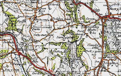 Old map of Sarn Galed in 1947