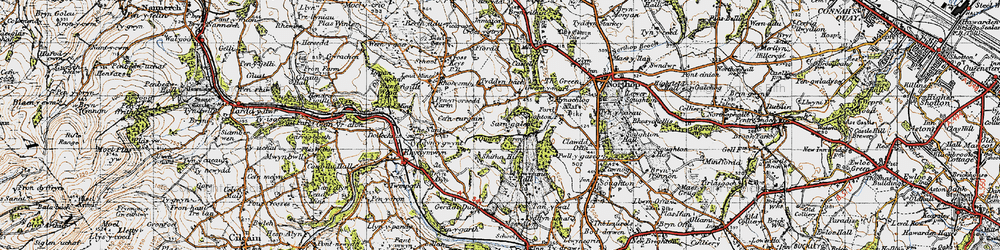 Old map of Sarn Galed in 1947