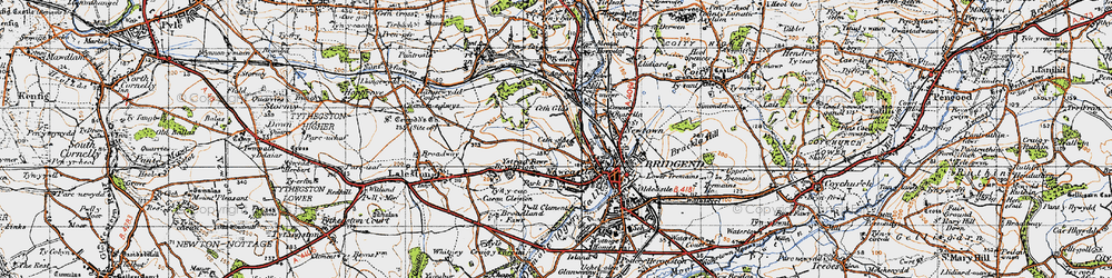 Old map of Cefn Glas in 1947