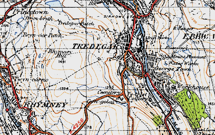 Old map of Cefn Golau in 1947
