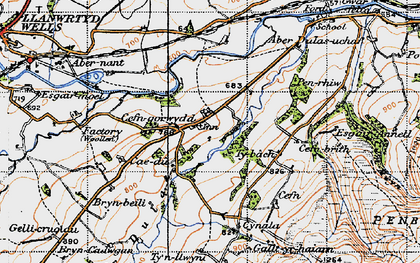 Old map of Abernant Lake in 1947