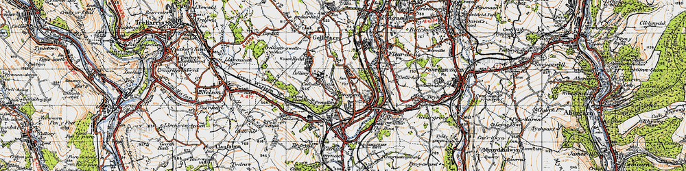 Old map of Cefn Hengoed in 1947