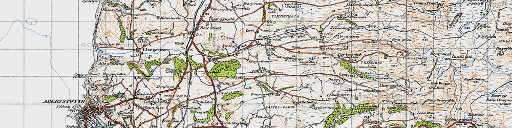 Old map of Cefn Llwyd in 1947