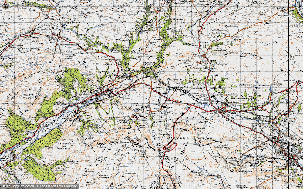 Old Map of Cefn Rhigos, 1947 in 1947