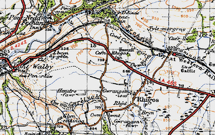 Old map of Cefn Rhigos in 1947