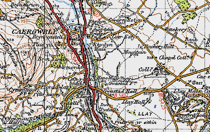 Old map of Cefn-y-bedd in 1947