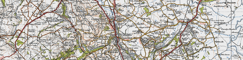 Old map of Cefn-y-bedd in 1947