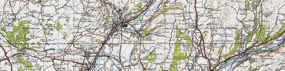 Old map of Cefn-y-Garth in 1947