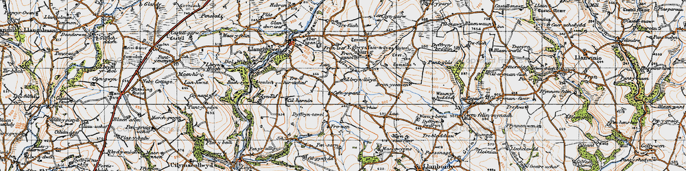 Old map of Cefn-y-pant in 1946