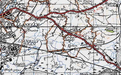 Old map of Tir Morfa in 1947