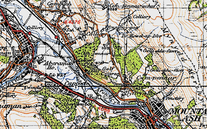 Old map of Cefnpennar in 1947